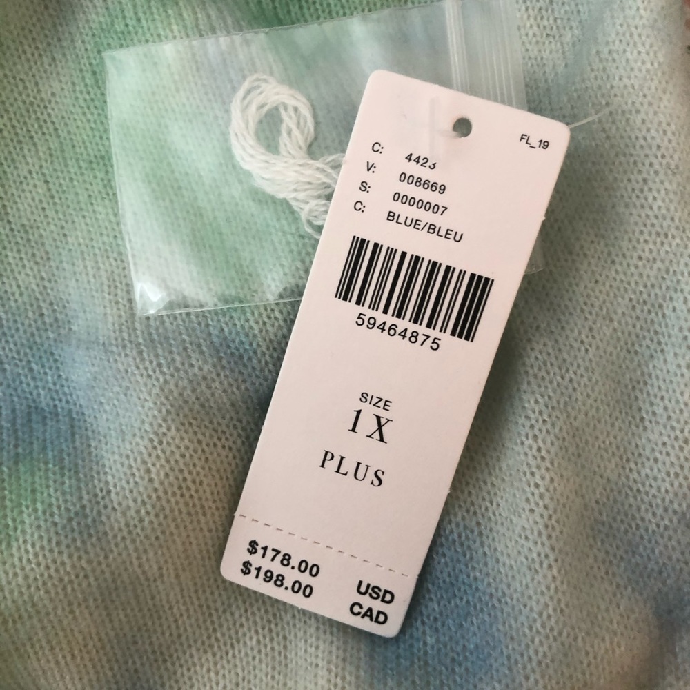 NWT Anthropologie A+ tie dye cashmere crew neck sweater, size 1X - Picture 5 of 7